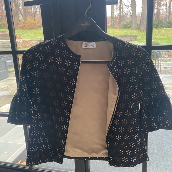 RED Valentino Jackets & Blazers - Red Valentino S black crochet jacket
